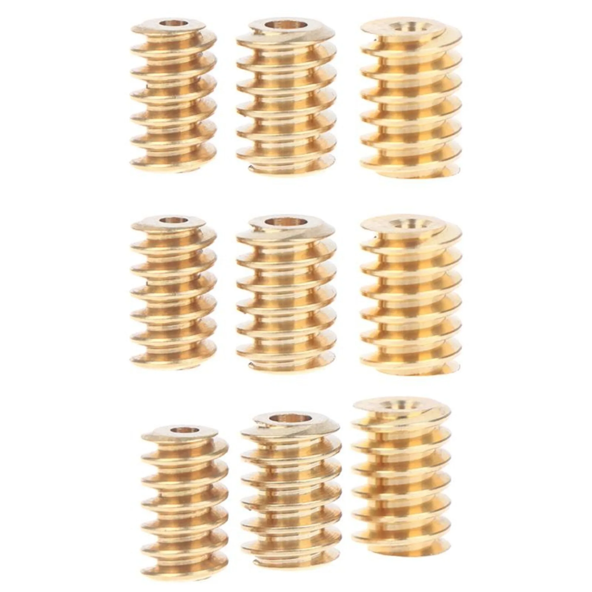 2PCS Gold 0.5 Modulus 1.98/2.28/2.98mm Aperture Hole Diameter Single-head Copper Worm Gear Matching 2mm/2.3mm/3mm Shaft