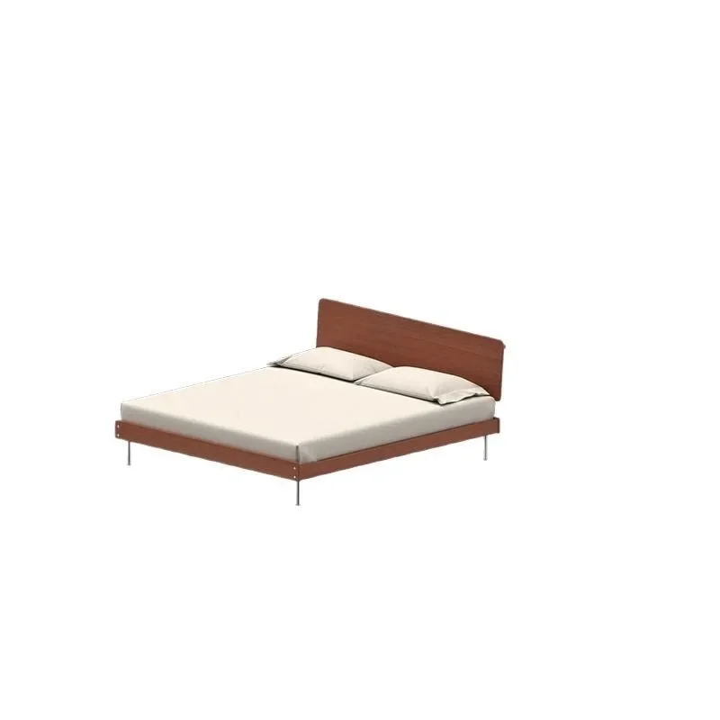 

Nordic retro small apartment boxwood double bed bedroom