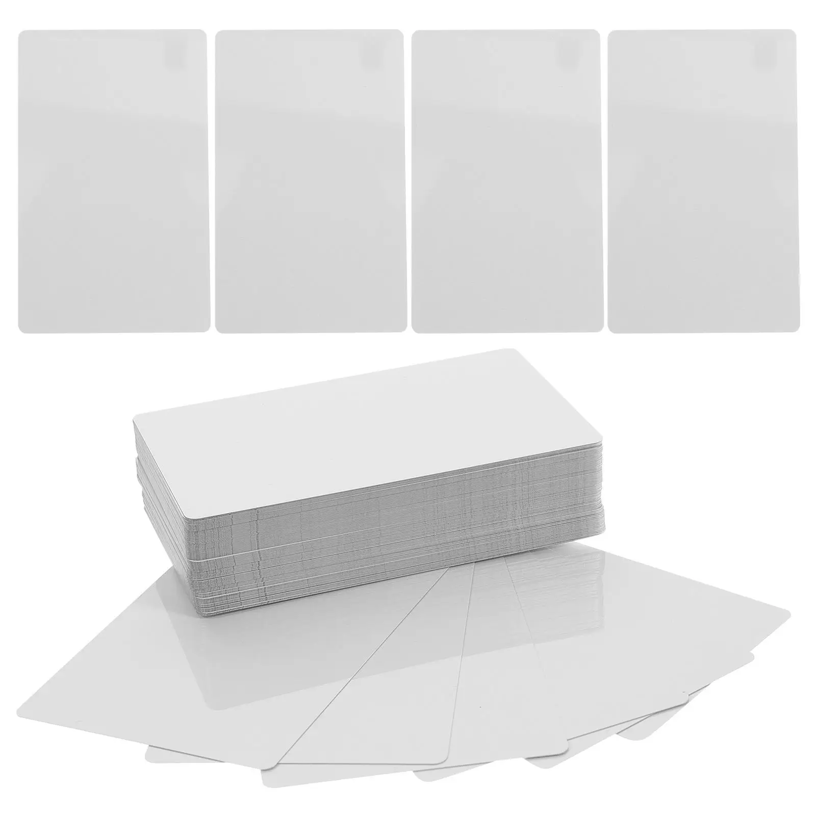 

100 Pcs Metal Business Cards Blank Aluminum 0 21mm Thick Sublimation Engraving Customizable Name Card Gifts DIY Printing