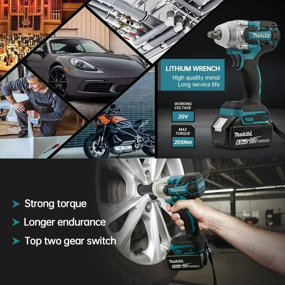 Makita DTW285 18V Brushless Impact Wrench High Torque For Home Garage Bike Repair And Maintenance Workshop Work Tool