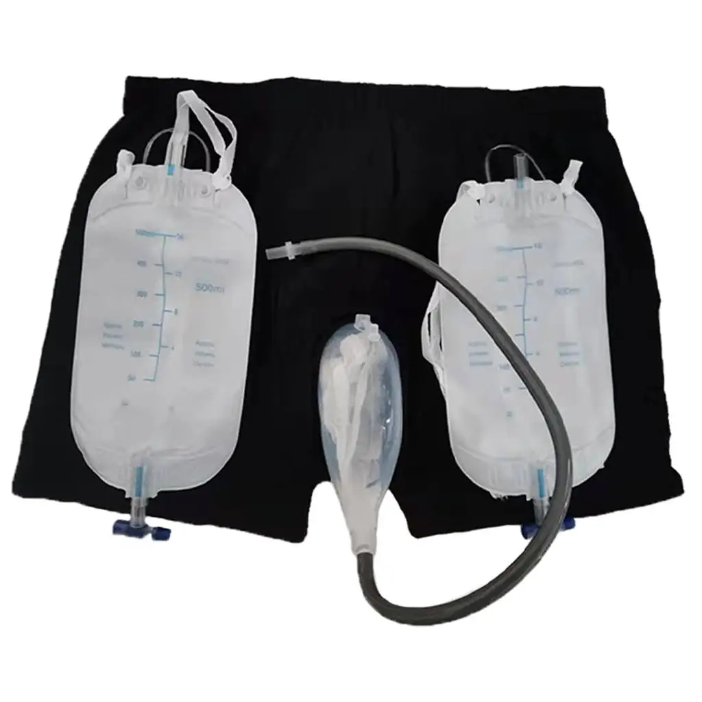 Incontinence Underwear Leg Bag with Prevent Embarrassing Silicone Reusable Wearable Pants Briefs Men Elder