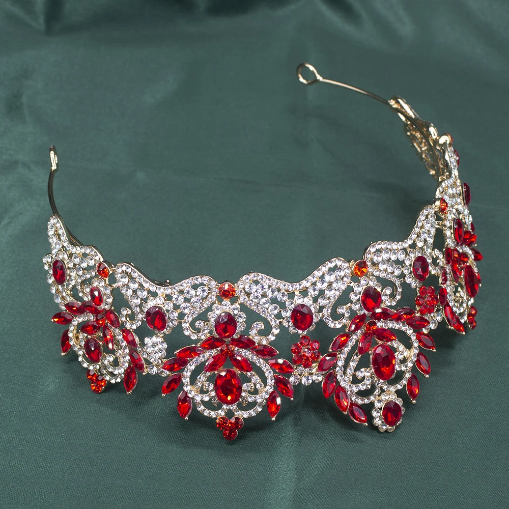 Tiara de noiva de cristal barroco chique clássico luxo casamento e banquete coroa para mulheres