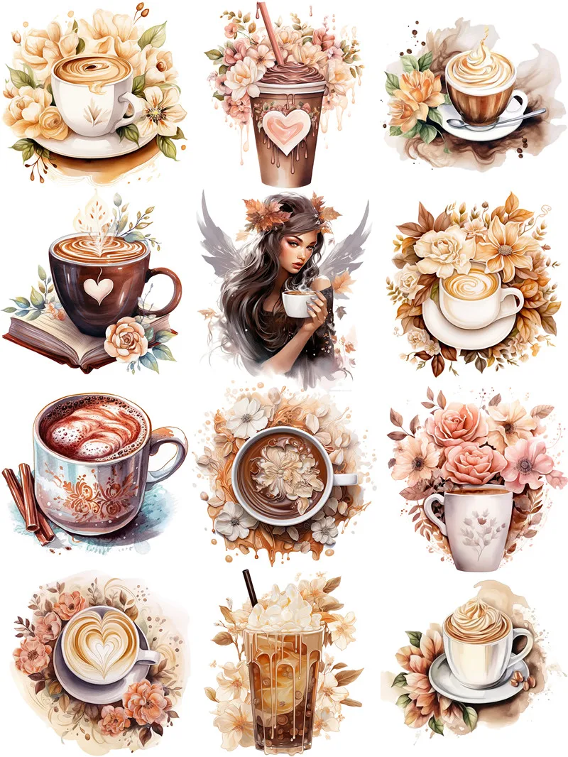 Angel Coffee Stickers Crafts And Scrapbooking stickers kids toys book Decorative sticker DIY Stationery