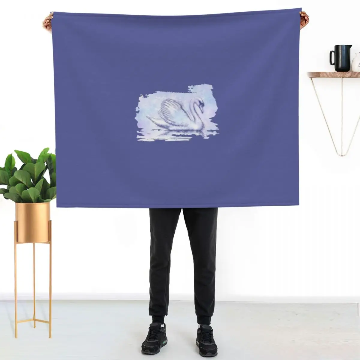 swan Throw Blanket Wrinkle Resistant Lightweight Blanket