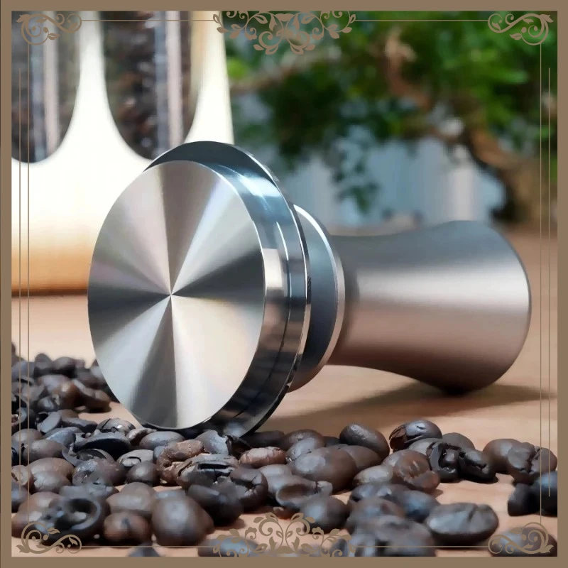 For 304 Stainless Steel Espresso Tamper with Scale Adjustable Depth Push-Type Self-Leveling Constant Pressure Calibrated Hammer