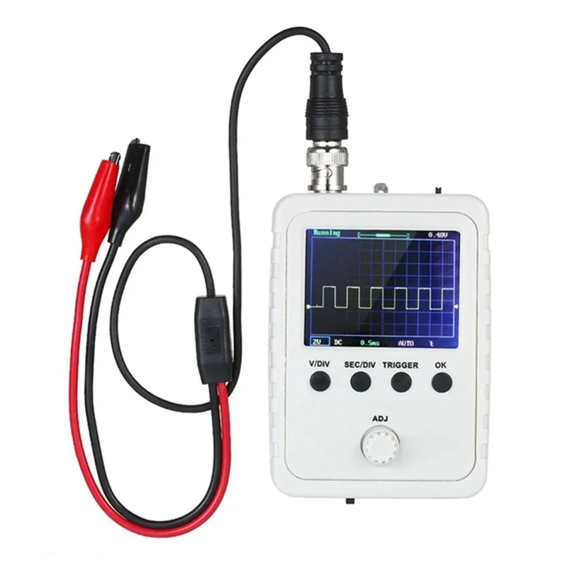 

Handheld Digital Oscilloscope 0-200Khz Bandwidth 1M Sampling Rate Probe EU Plug Easy Use White Mini