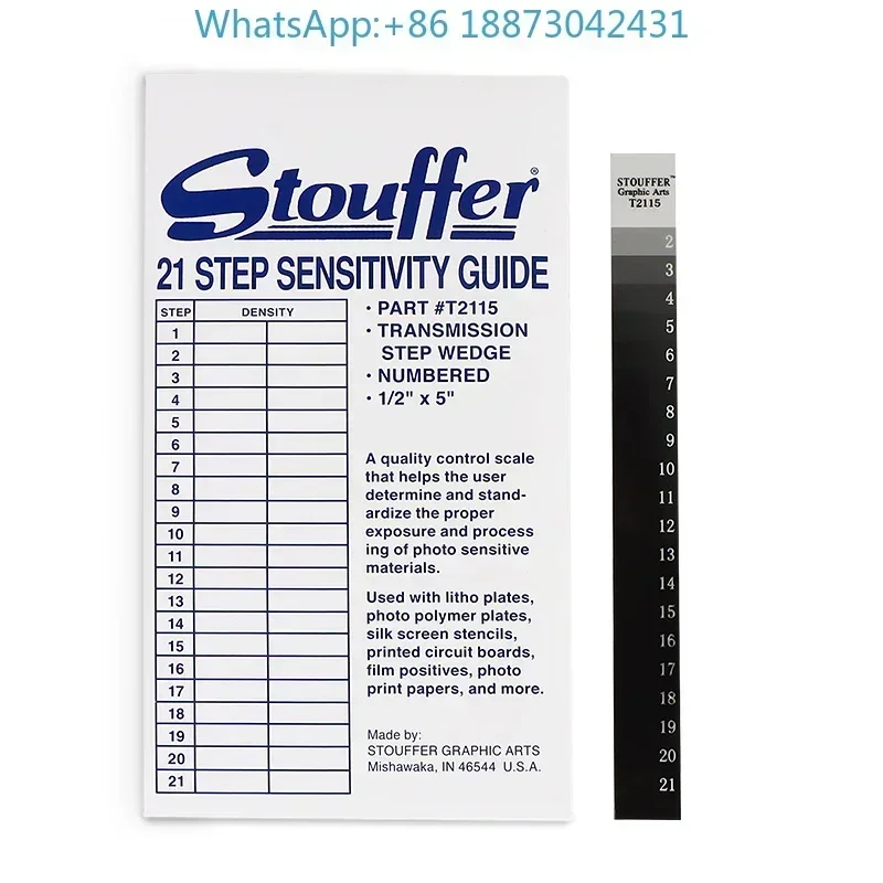 American Stouffer 21 grid 41 grid exposure ruler PCB screen printing film test card exposure energy ruler