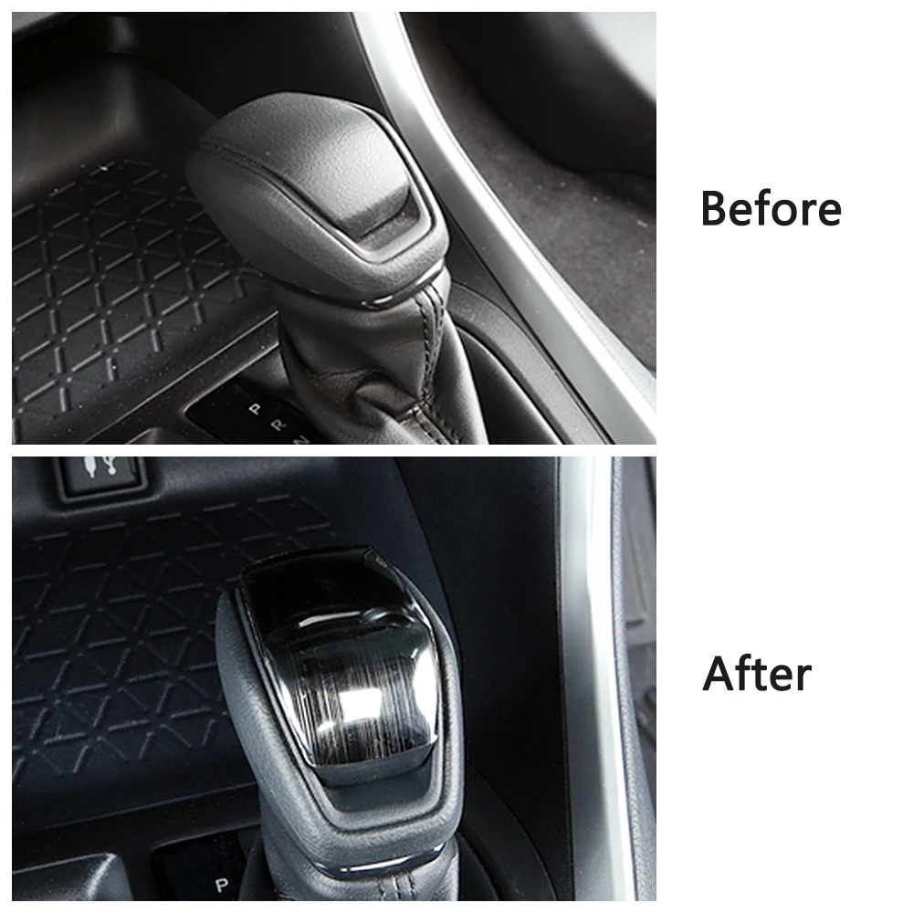 Gear Shift Knob Cap Cover Trim for Toyota RAV4 Highlander 2020-2025 Harrier Venza 2022 Interior Decor Stainless Steel Sticker