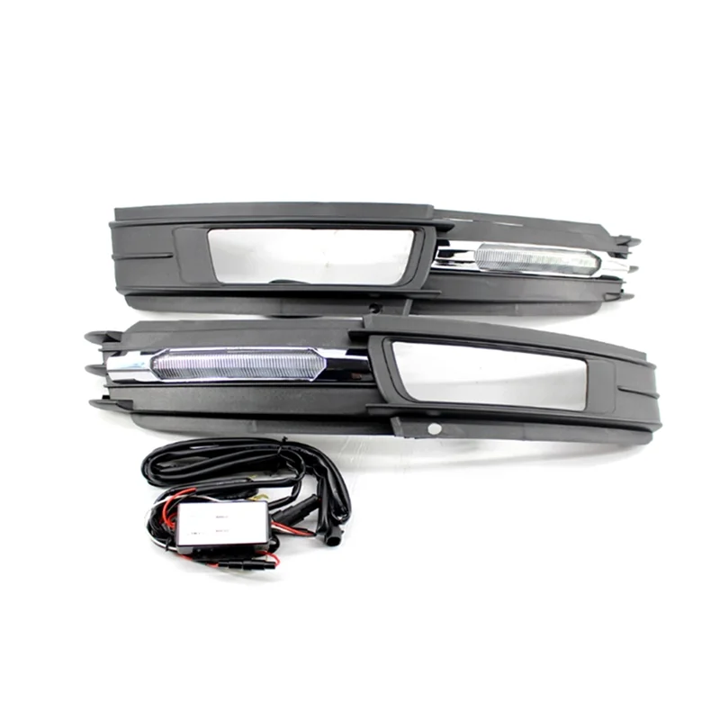

For A6 2009-2011 Front Fog Lamp Grille With Daytime Running Light Front Bumper Grill Cover 4F0807681P 4F0807682P