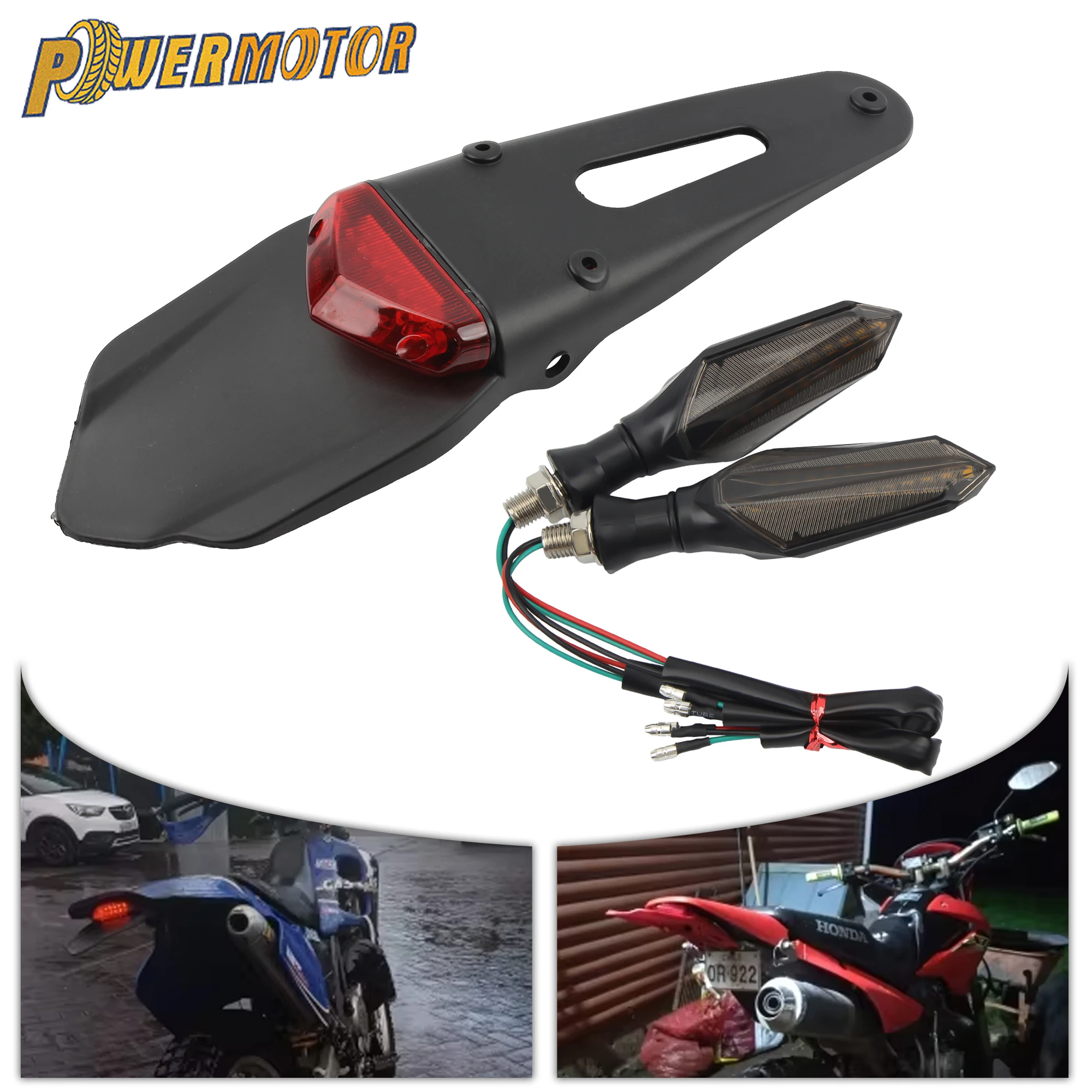 

Motorcycle Rear Fender With 12V Taillight Turn Signal for Suzuki Husqvarna BETA RR Motocross Enduro DirtBike LED Brake Light