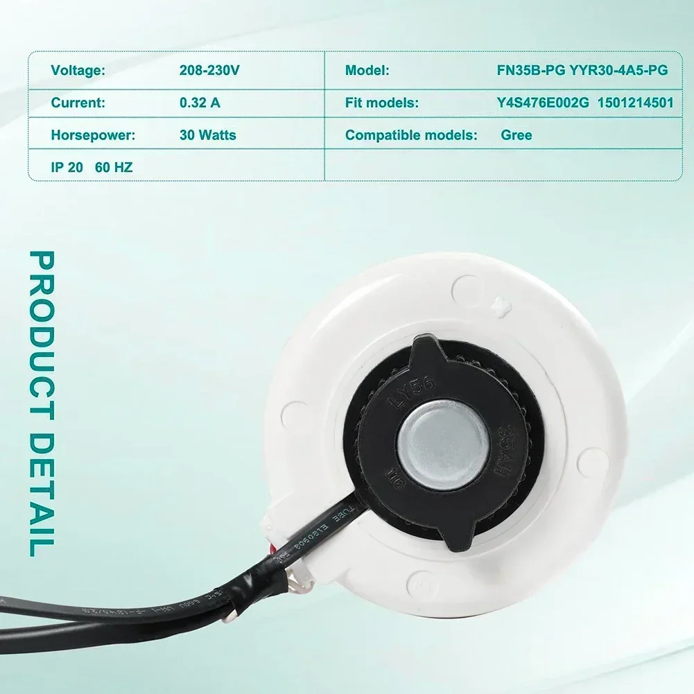 

1 Set Fan Motor FN35B-PG YYR30-4A5-PG 60Hz 30W 0.32A Air Conditioning Motor, Indoor Fan Motor Y4S476E002G Accessories Replace