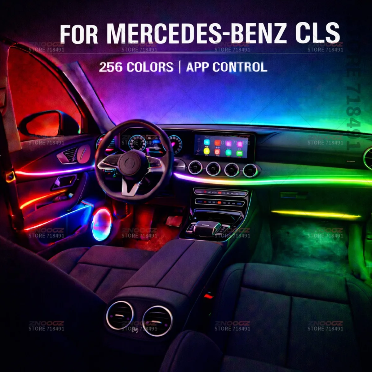 

22in1 RGB Car Interior Acrylic Car Ambient Lights RGB Hidden Acrylic Strip Decoration Atmosphere Accessories ForMercedes-BenzCLS