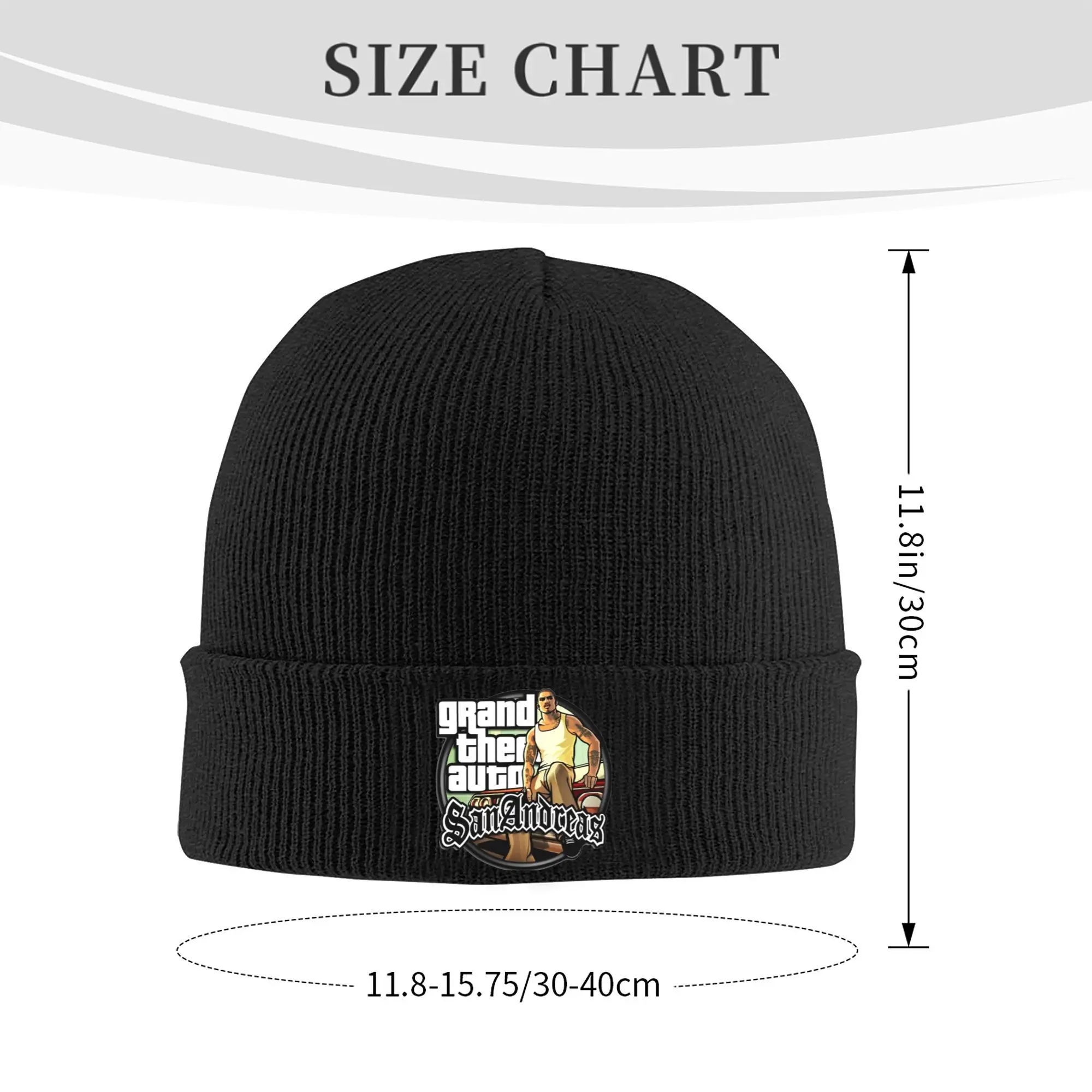 Gentone CJ Knitted Caps for Women Men Beanies Winter Hat Acrylic GTA San Andreas Crochet Melon Cap