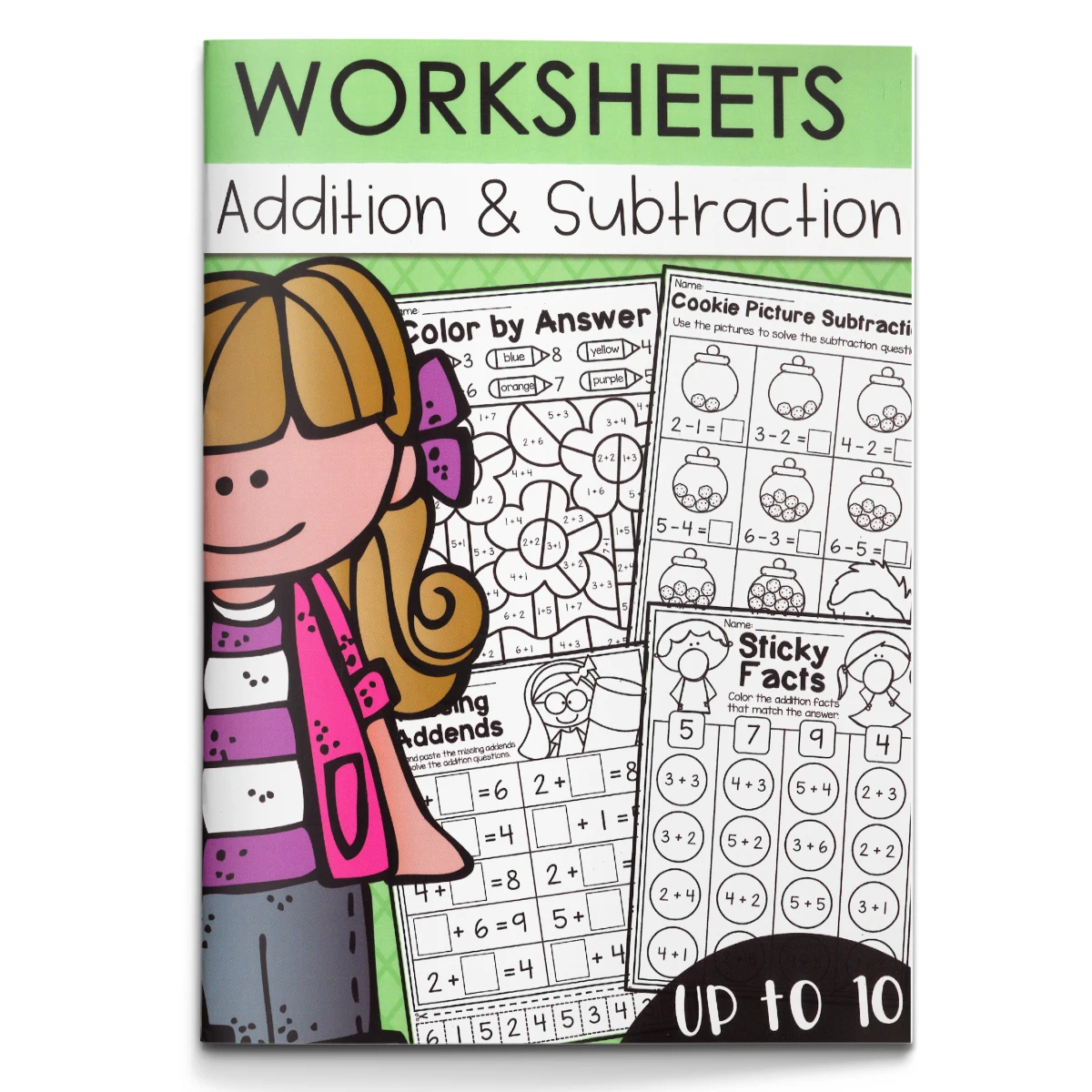 Ten Friends Fun - Addition and Subtraction Practice Using Food Pictures, Suitable for Home Education and Classroom Activities, P