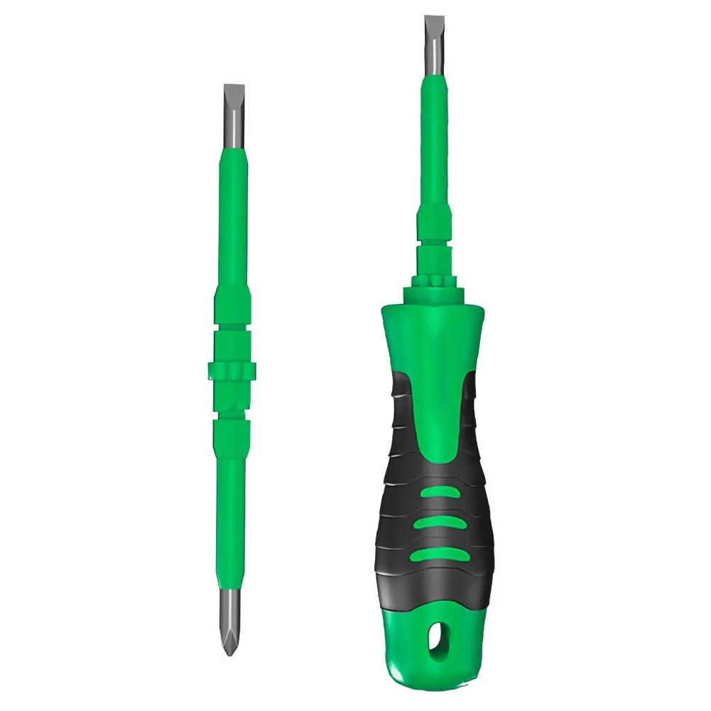 Insulated Magnetic Dual Head Electrician Screwdriver with Cross and Flat Tips for Electronics Automotive Repair