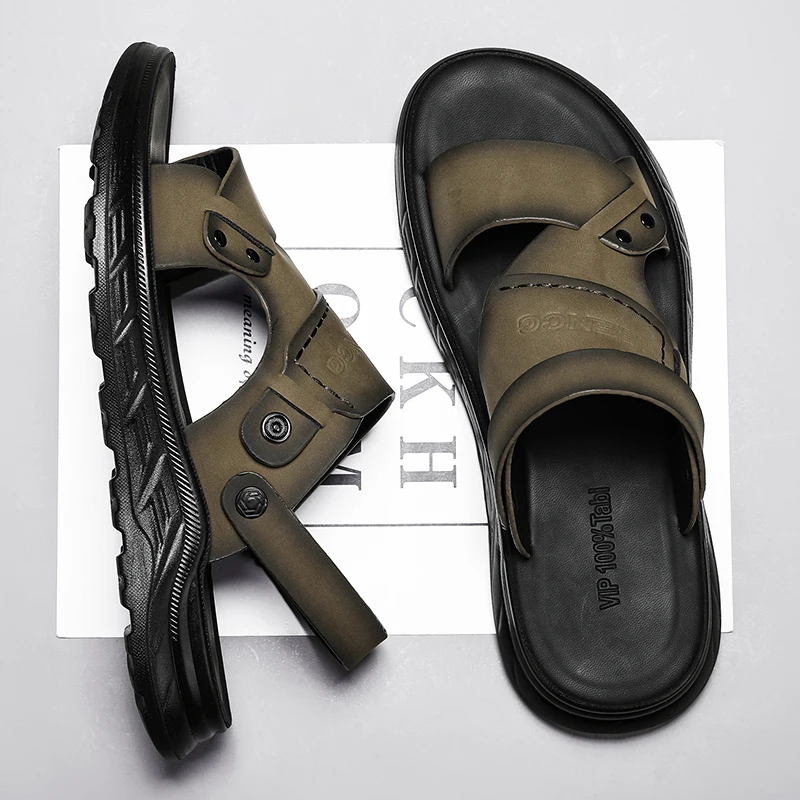 Sandals for men in summer wear non-slip waterproof beach sandals for beach dual-purpose driving slippers for men deodorant