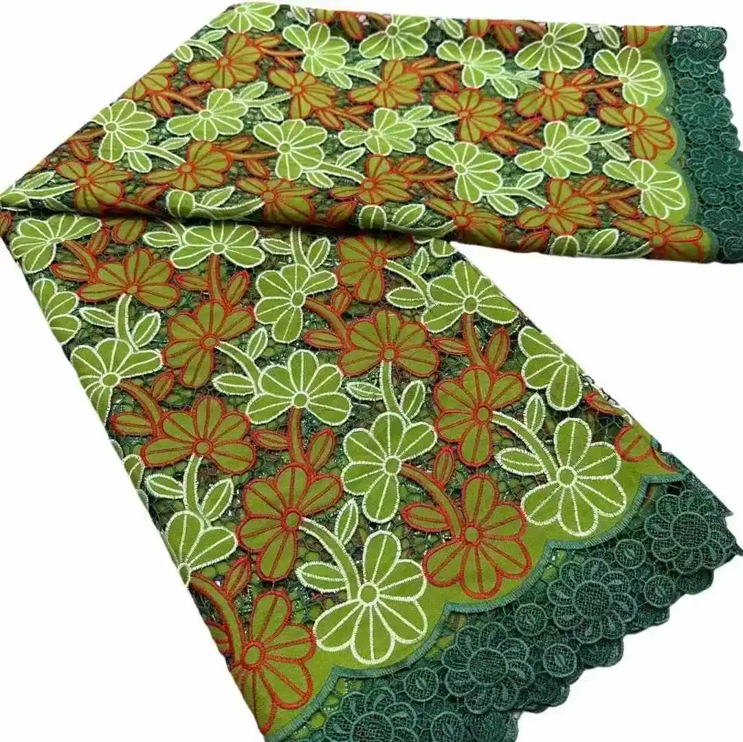 

2025 African Water Soluble Lace Fabric New French Mesh 5 Yard Nigerian Cord Guipure Lace Fabric Luxury Dress JCH