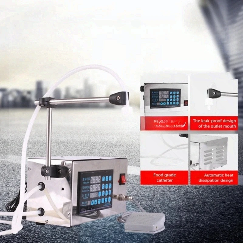 For Beverage Food Grade Liquids 220V Digital Control Liquid Filling Machine Semi Auto Single Head Liquid Filler with LED Display