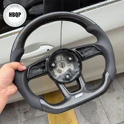 Customized Real Carbon Fiber Car Steering Wheel Cover For Audi A3 A4 A5 S3 S4 S5 B9 2017- 2019 Models