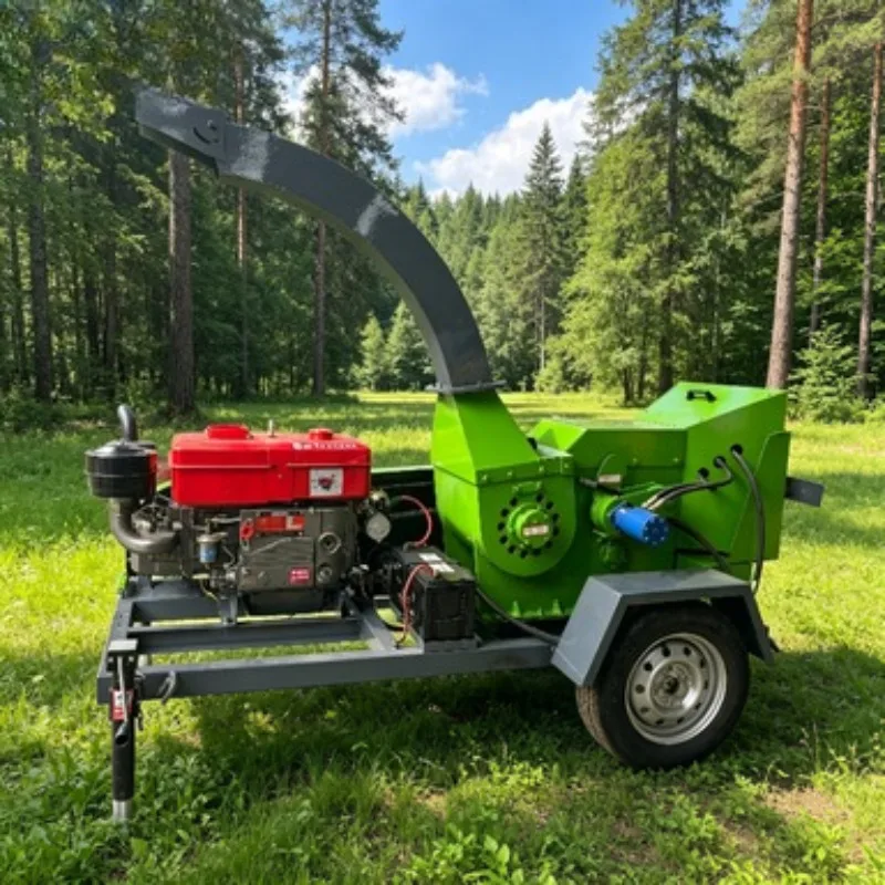 Broyeur à bois diesel mobile — Alimentation hydraulique haute efficacité, capacité de 10 tonnes par heure