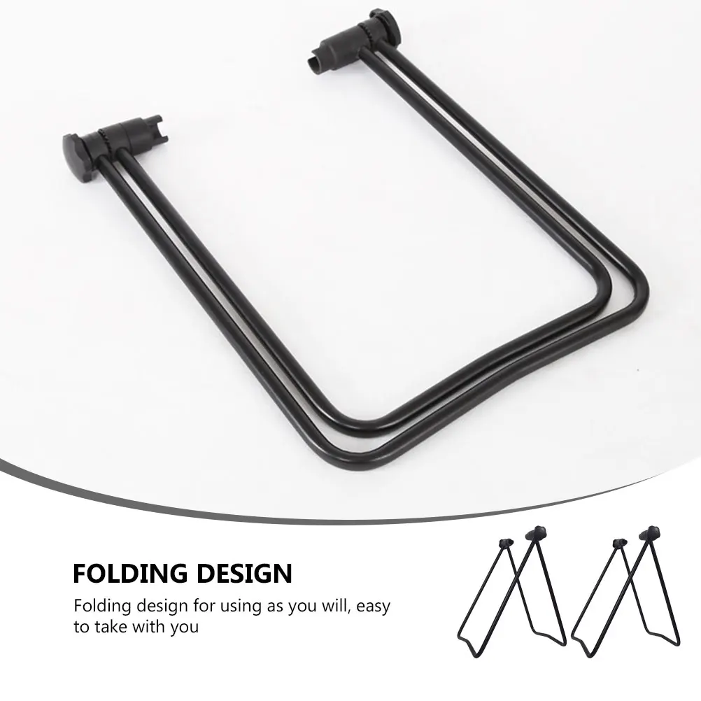 

2 pcs Display Bike Display Brackets Brackets Storage Racks Foldable Iron Durable Anti Deformation Spring Assisted Black
