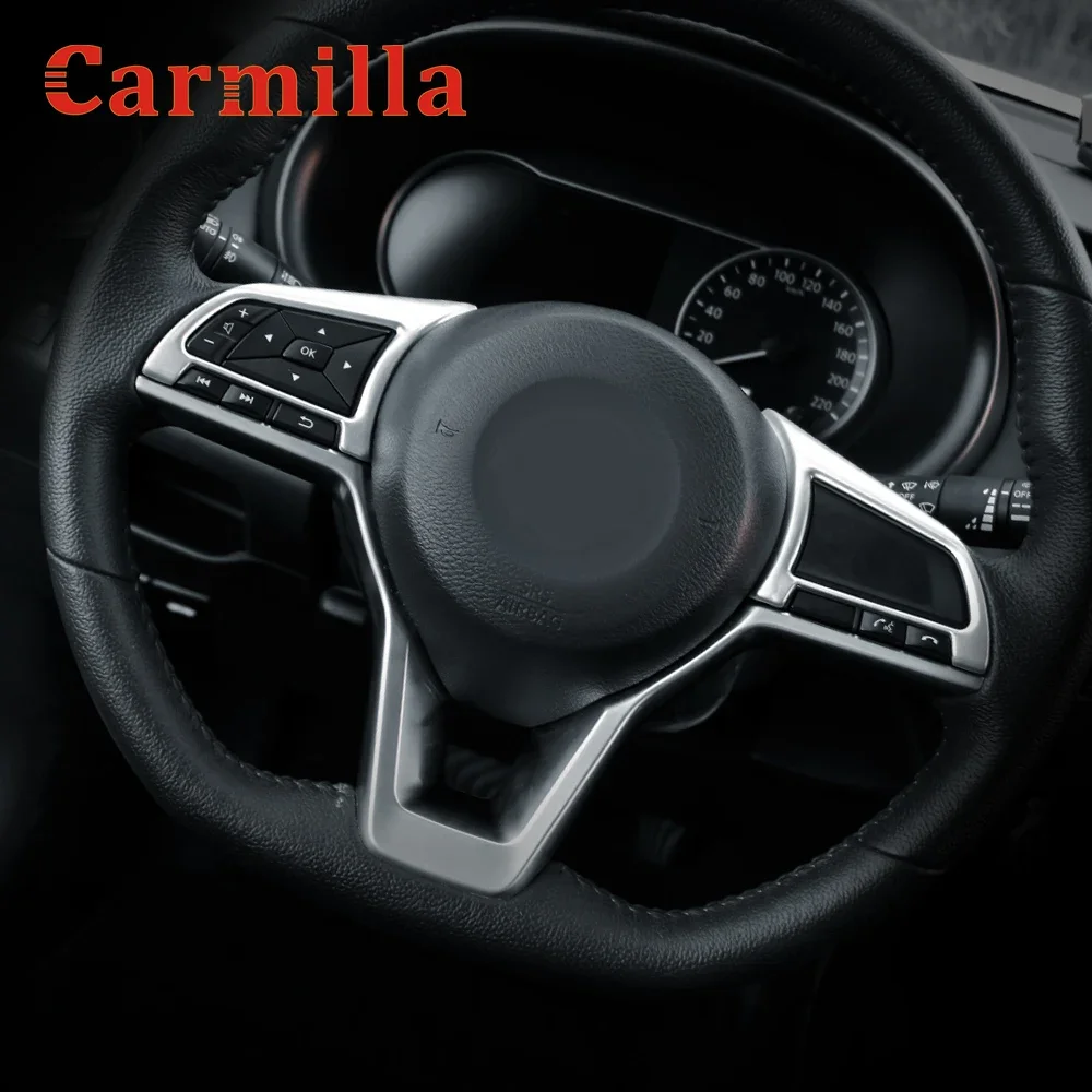 Car Steering Wheel Panel Knob Cover Trim Sticker for Nissan Xtrail T32 Rogue Note Qashqai J11 Versa Juke Micra Kicks Leaf Sentra