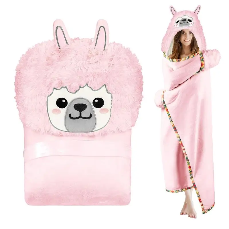 Fuzzy Hooded Blanket Super Soft Hooded Blanket Practical Hooded Blanket Cloak Wrap With Fuzzy Warmth Poncho Robe Winter For Home