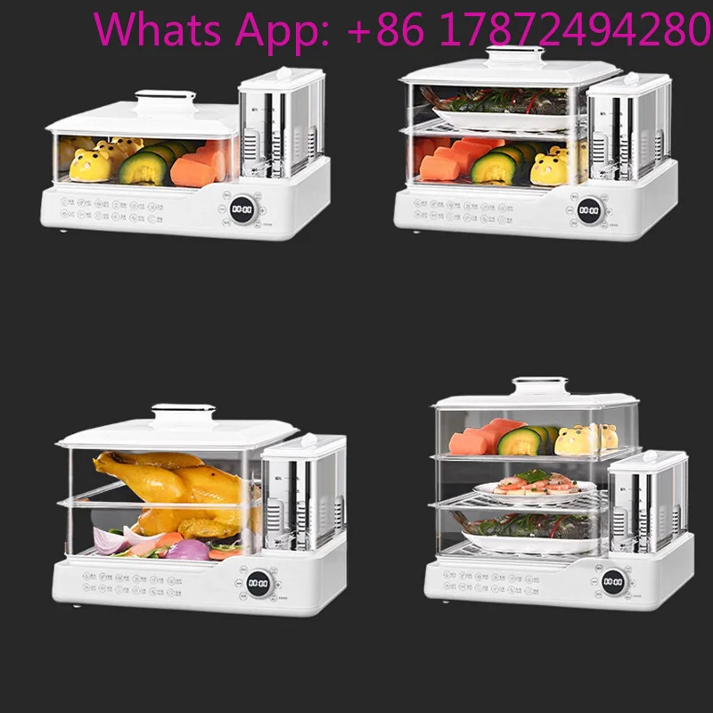 24L Smart Electric Steamer, 1.5L Stainless Steel Water Tank, Multifunctional Compact, Large-Capacity Steamer