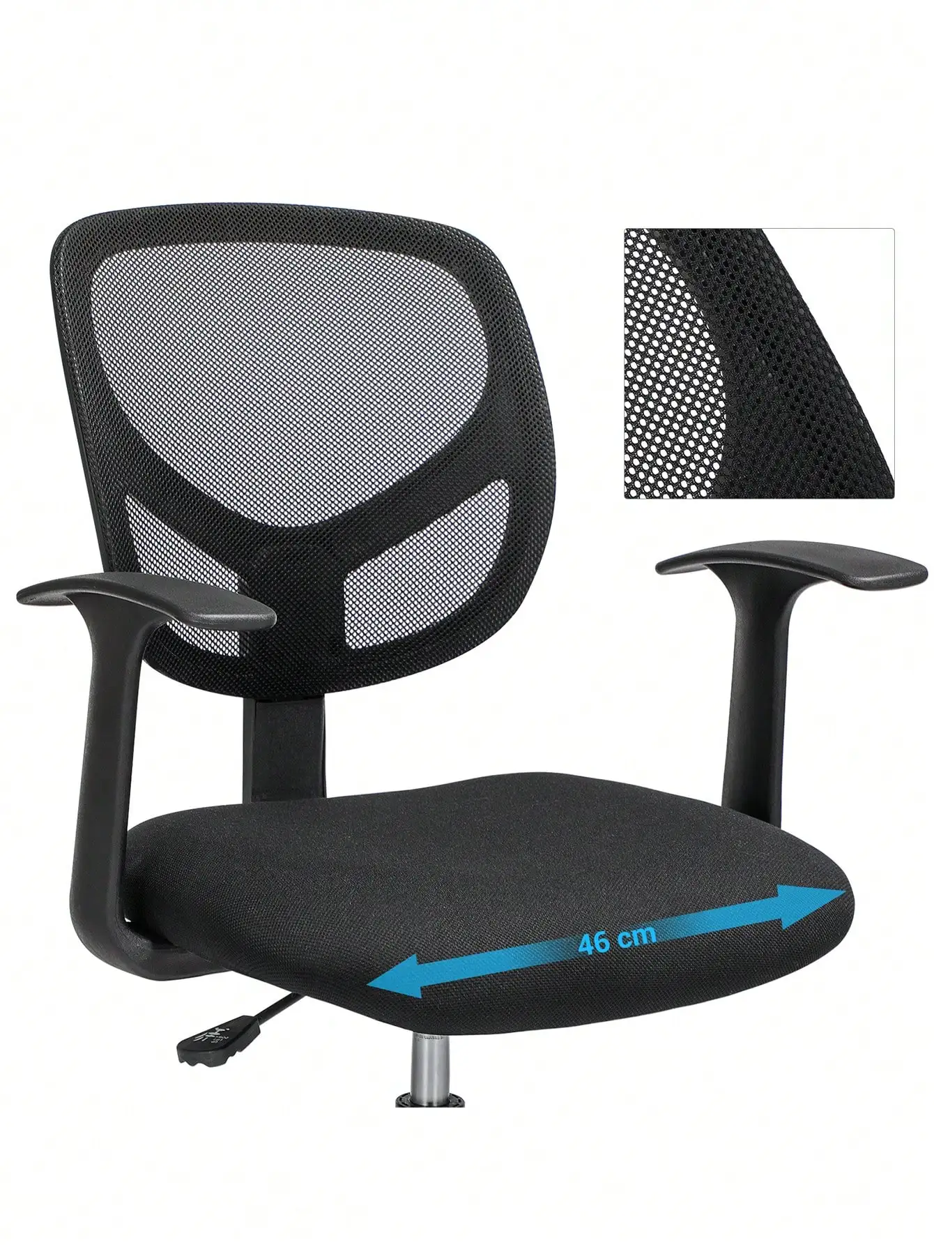 كرسي دوار شبكي مع ارتفاع قابل للتعديل ومسند للقدمين ، كرسي مكتب مريح ، مساند للذراعين ، مقعد من القماش ، حمولة قصوى #6