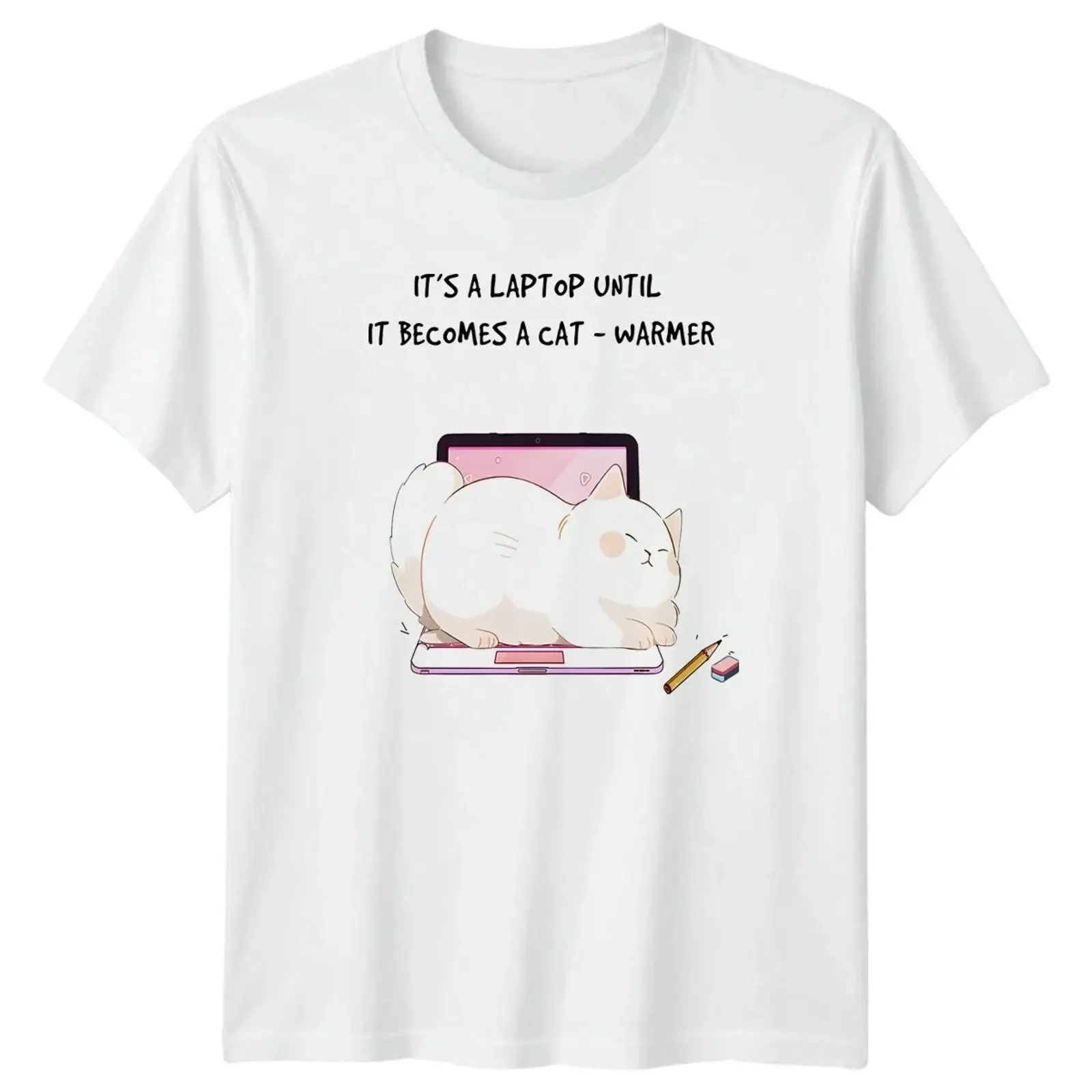 Its A Laptop Until It Becomes T Shirt Büro Humor Katzenbesitzer Geburtstag vintage Washed graphic Stretched Slightly Soft