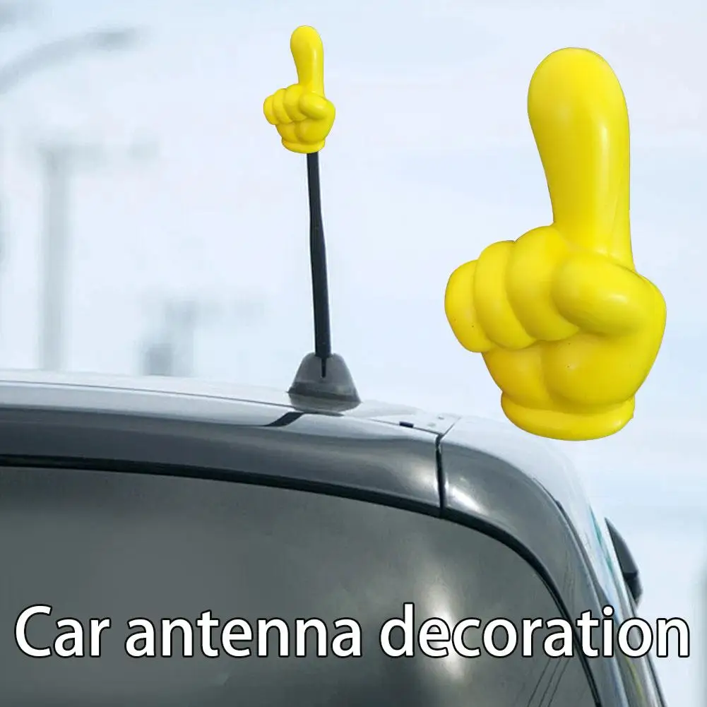 1PCS Universal Car Antenna Topper Decor Funny Victory Finger Car Styling Roof Ornaments Car Radio Signal Aerials Toppers Decor
