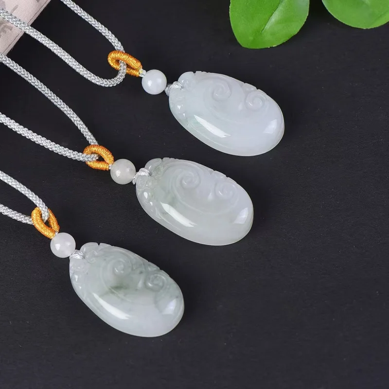 Natural Xinjiang Golden Silk Ruyi Auspicious Cloud Peace Lock New Chinese Style Jade Pendant