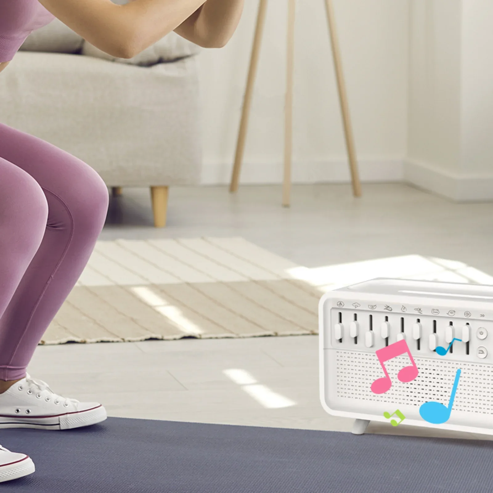 

LED White Noise Speaker Waterless Auto-Off Sleep Sound Machine Essential Oils Humidifier for Bedroom Living Room Bedside Lights