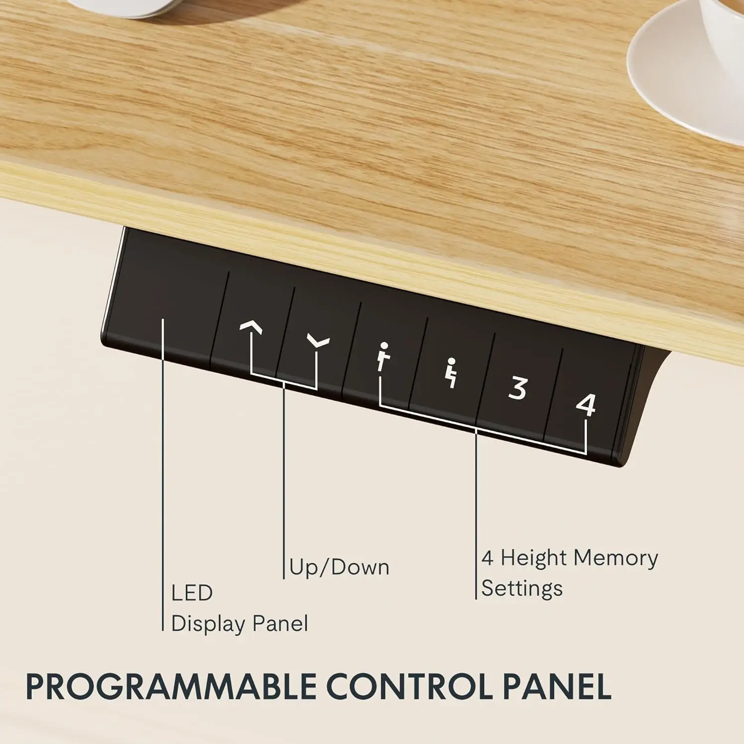 Flexispot En1 โต๊ะยืนทั้งชิ้น 60 "" X 24 "" โต๊ะปรับความสูงได้, ไฟฟ้านั่งโต๊ะโฮมออฟฟิศโต๊ะยืน