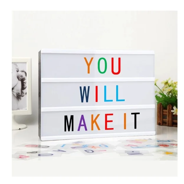 Light Box A4 Luminaire + 96 Letters Colorful Slides Usb Cable