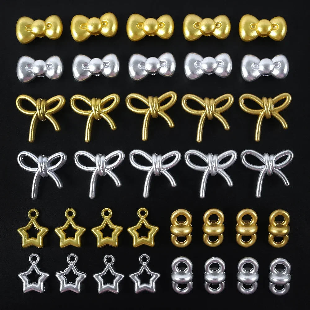 1Pcs Alloy Bow Shape Eight Character Buckle Loose Beads Pendant  For Jewelry Making DIY Bracelets Necklaces Key Chain Supplies