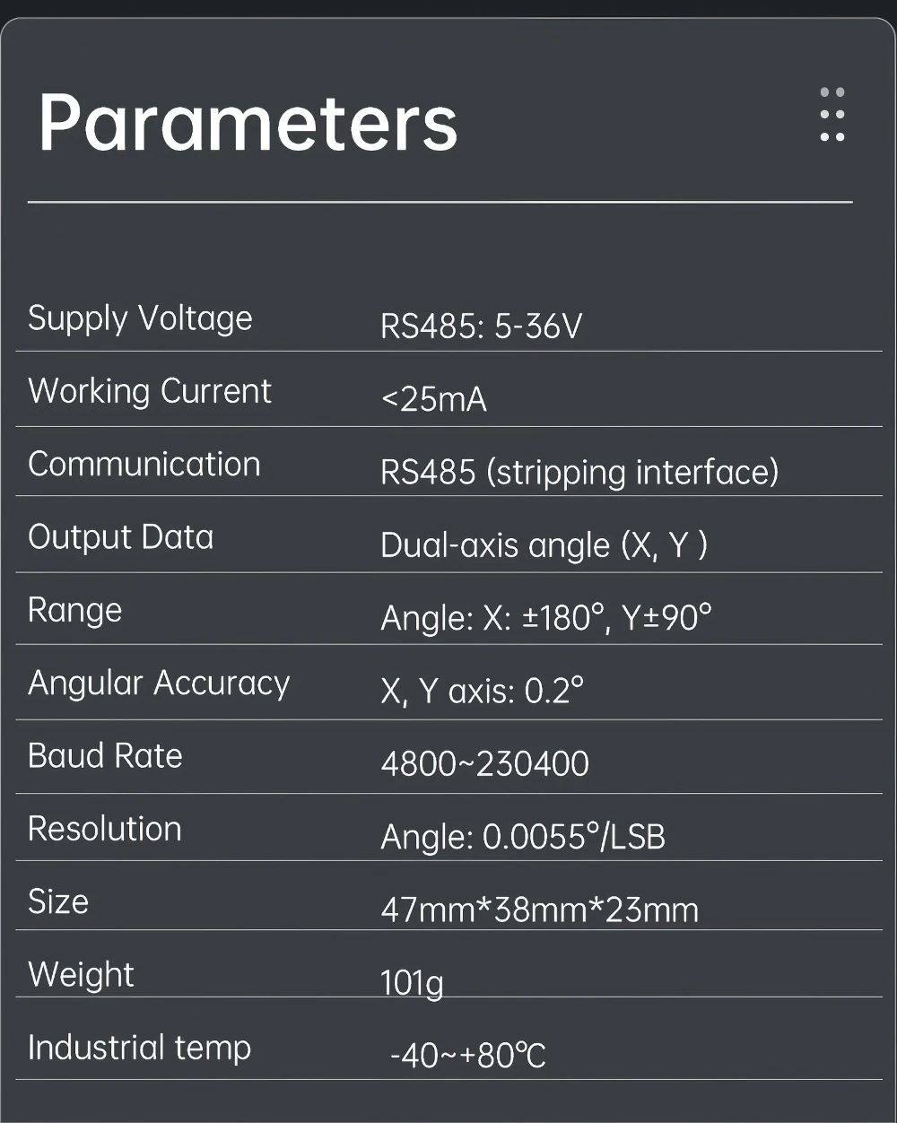 WitMotion SINAT Dual-axis AHRS Inclinometer High Precision Angle Tilt Switch, Digital Output, IP68 Waterproof,Anti-vibration