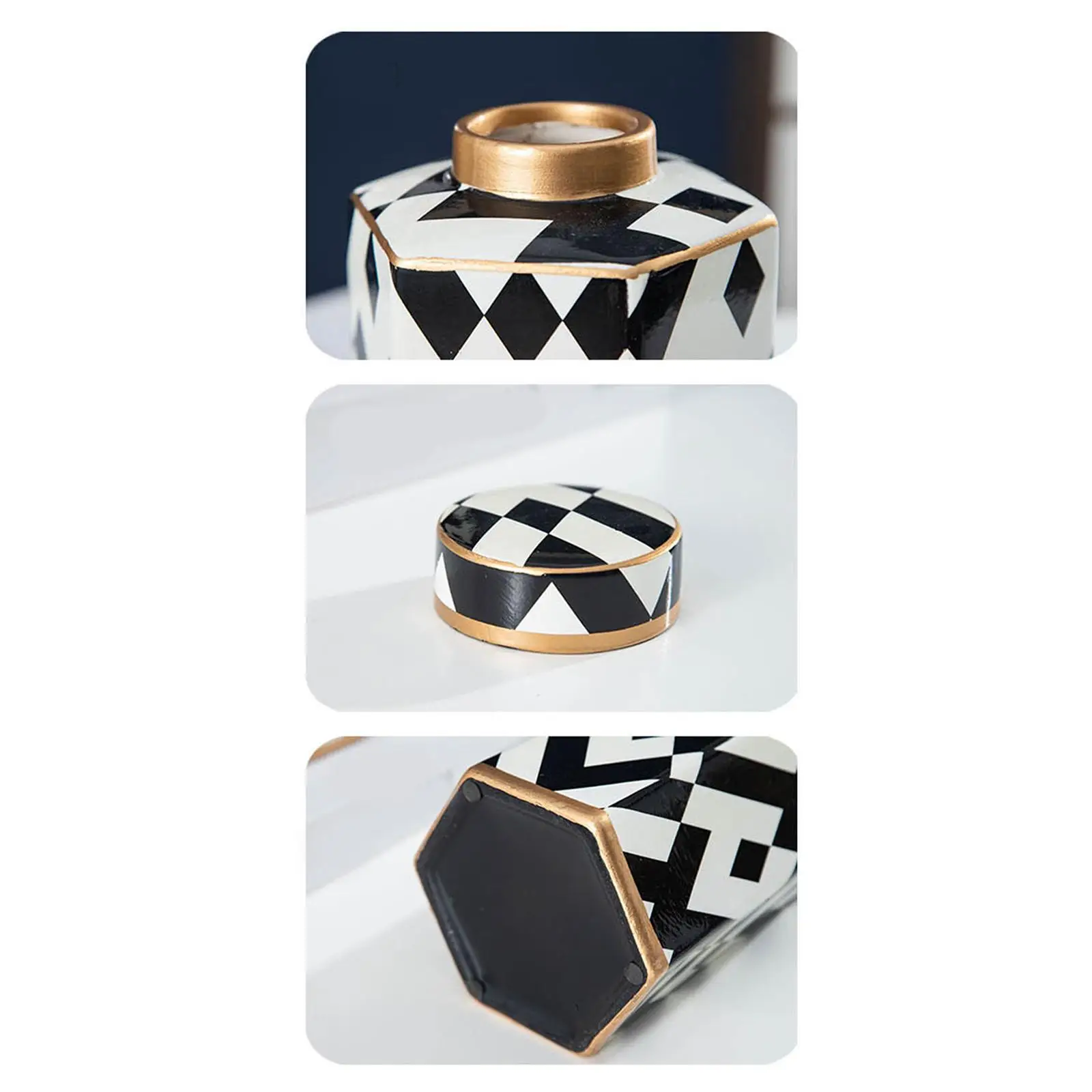 Porcelain Ginger Jar Vase with Lid Ceramic Storage Box for Weddings Party Centerpiece Table Decoration Home Office
