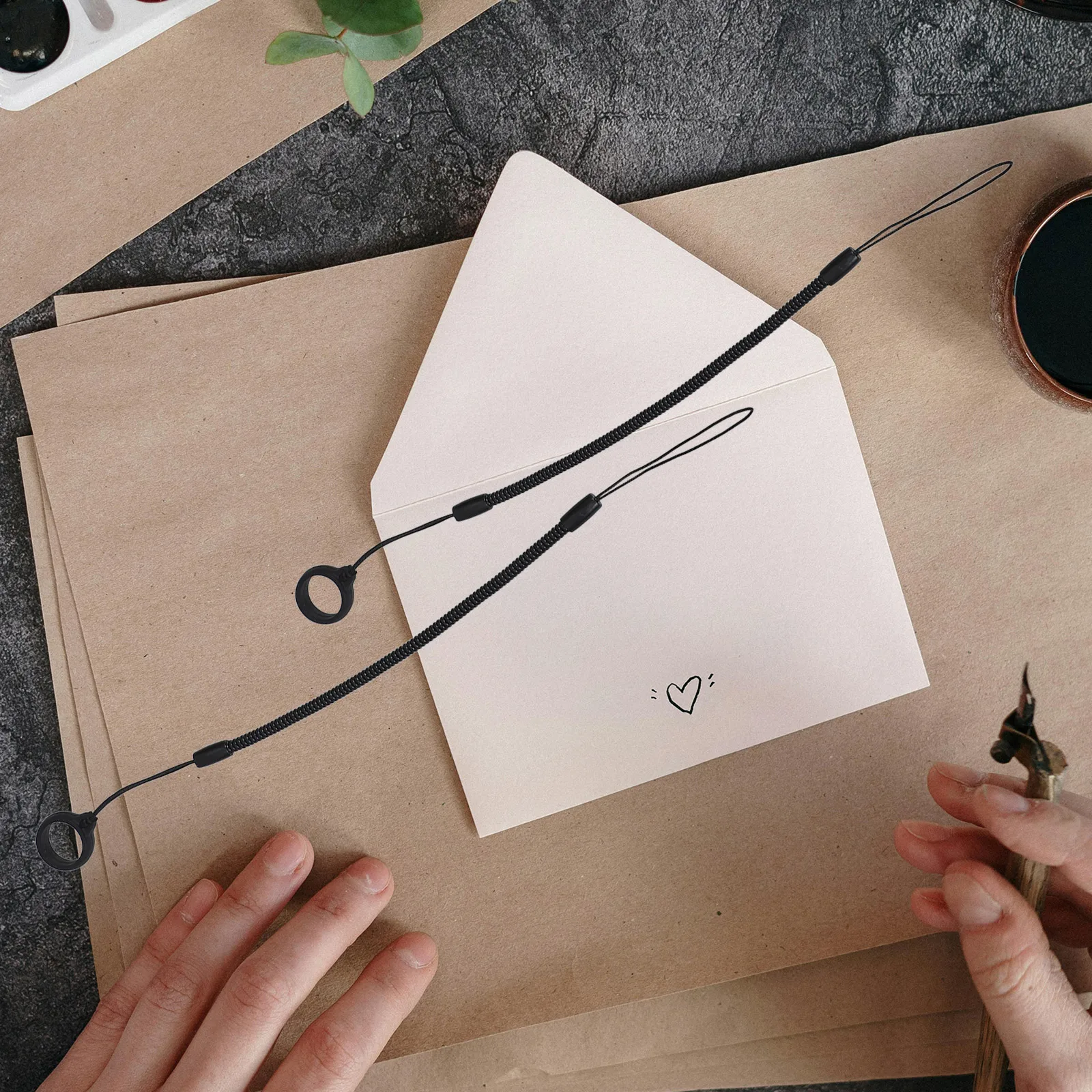 6 Pcs Lanyard Anti-lost Stylus Tether Bulk Pen Holder for Notebook Black Leash Man