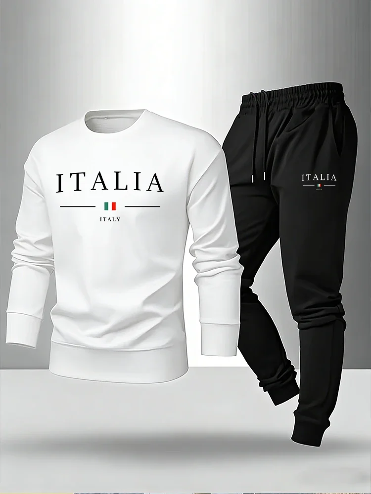 Men's Set Home Outdoor Warm Outfit Single Sweatshirt or Pants Italy Fashion Pullover&Sweatpants Spring Autumn Casual Long Sleeve view 2