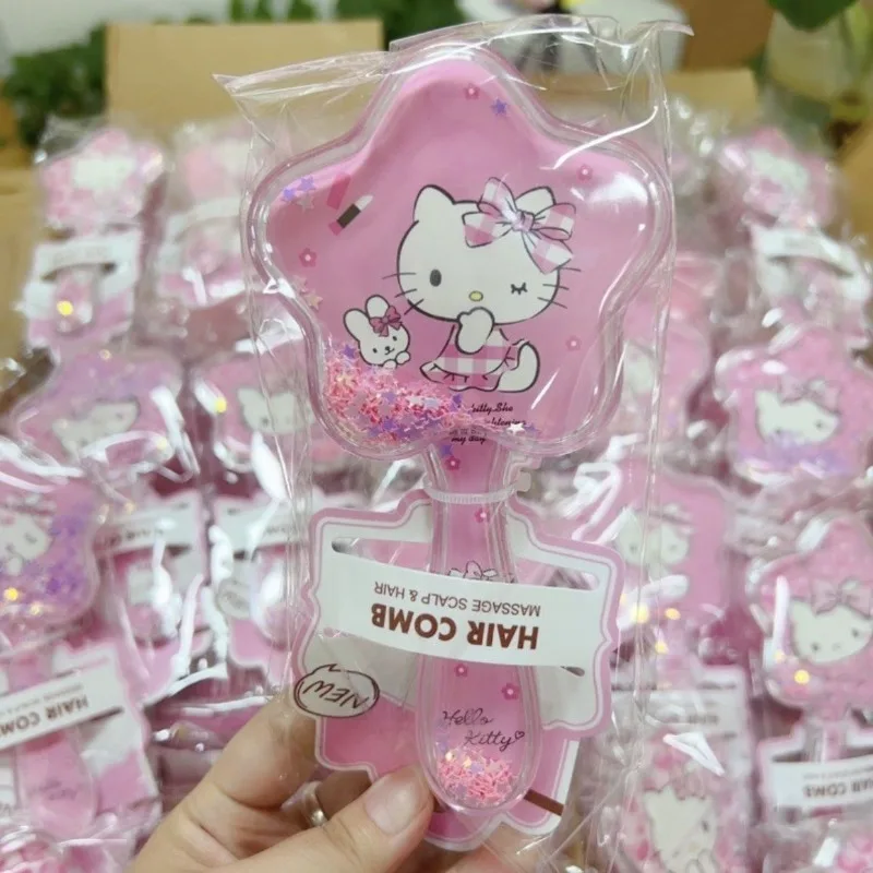 Kawaii anime peripherals, cute cartoons, Sanrio quicksand comb, cute Hello Kitty massage comb, birthday holiday gifts wholesale