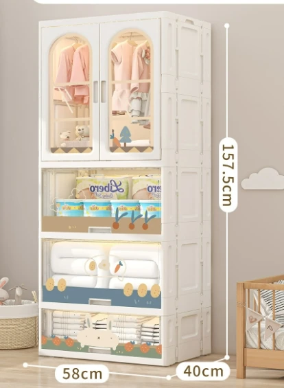 Kleiderschrank für Kinderzimmer, Kinder, einfacher Kleiderschrank, Schlafzimmer-Dekoration, Schlafzimmer-Aufbewahrungsschrank, Aufbewahrung, Organizador