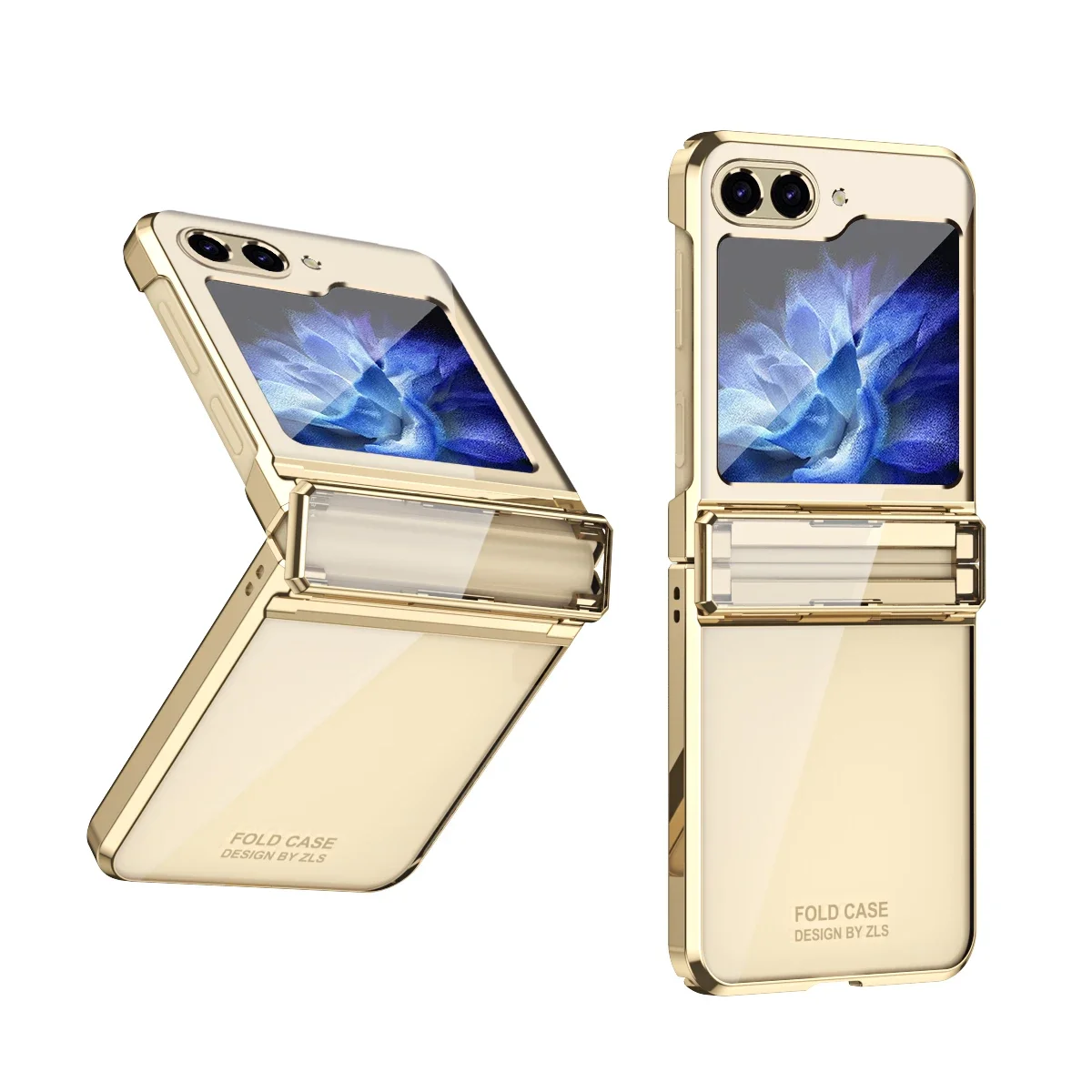 

For Samsung Galaxy Z Flip 6 5 4 3 Case Transparent Electroplated Luxury With Folding Hinge Shockproof Protection Hard Back Cover