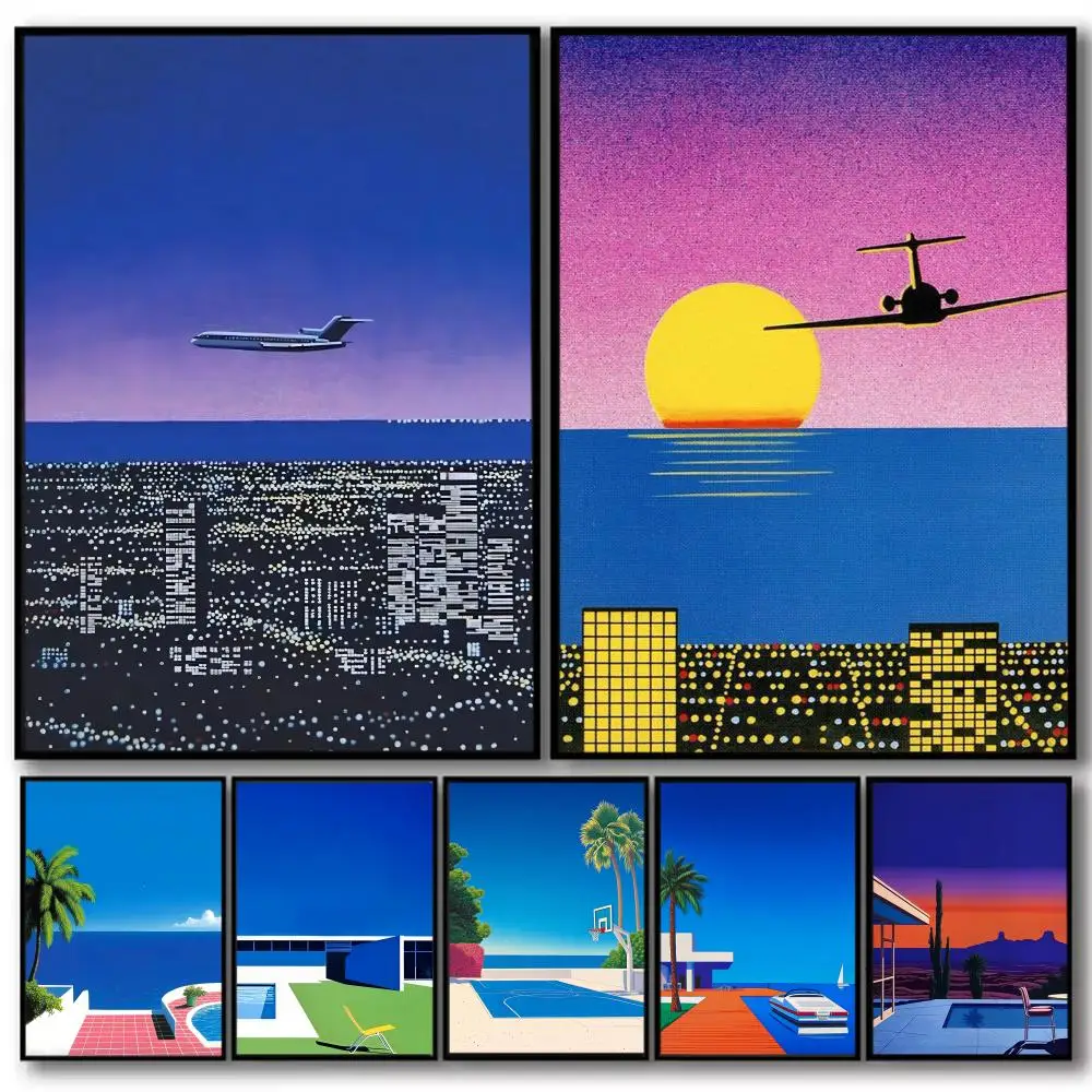 H-hiroshi Nagai Artwork Painting Calligraphy High-Quality Cotton Canvas Poster Wall Art for Living Room  Coffee House Decor