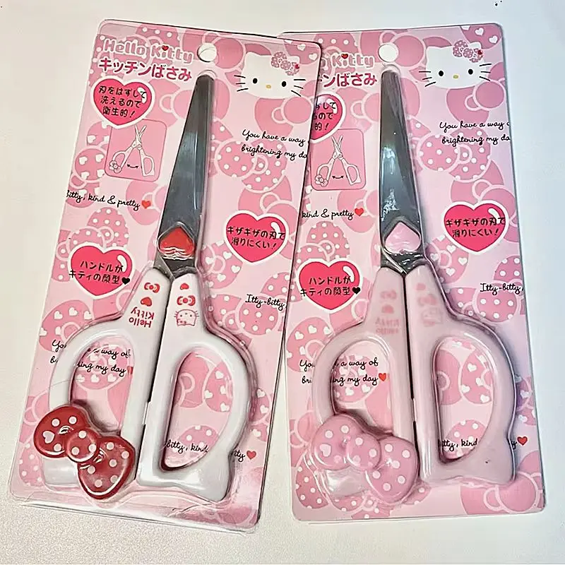 Kawaii Sanrio Kt Cat Art Scissors Kid Stationery School Office Supplies Girls Gifts Hello Kitty Hand Made Scissors