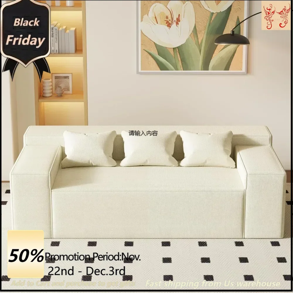 3-seater sofa, boxed hybrid sofa with no assembly required, comfortable sofa with 3 matching pillows, cat-resistant sheets