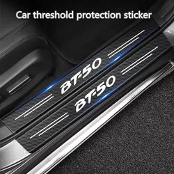 Carbon Fiber Car Sticker Auto Door Threshold Anti Scratch Tape Protective Strip For Mazda BT50 BT-50 Emblem Accessories