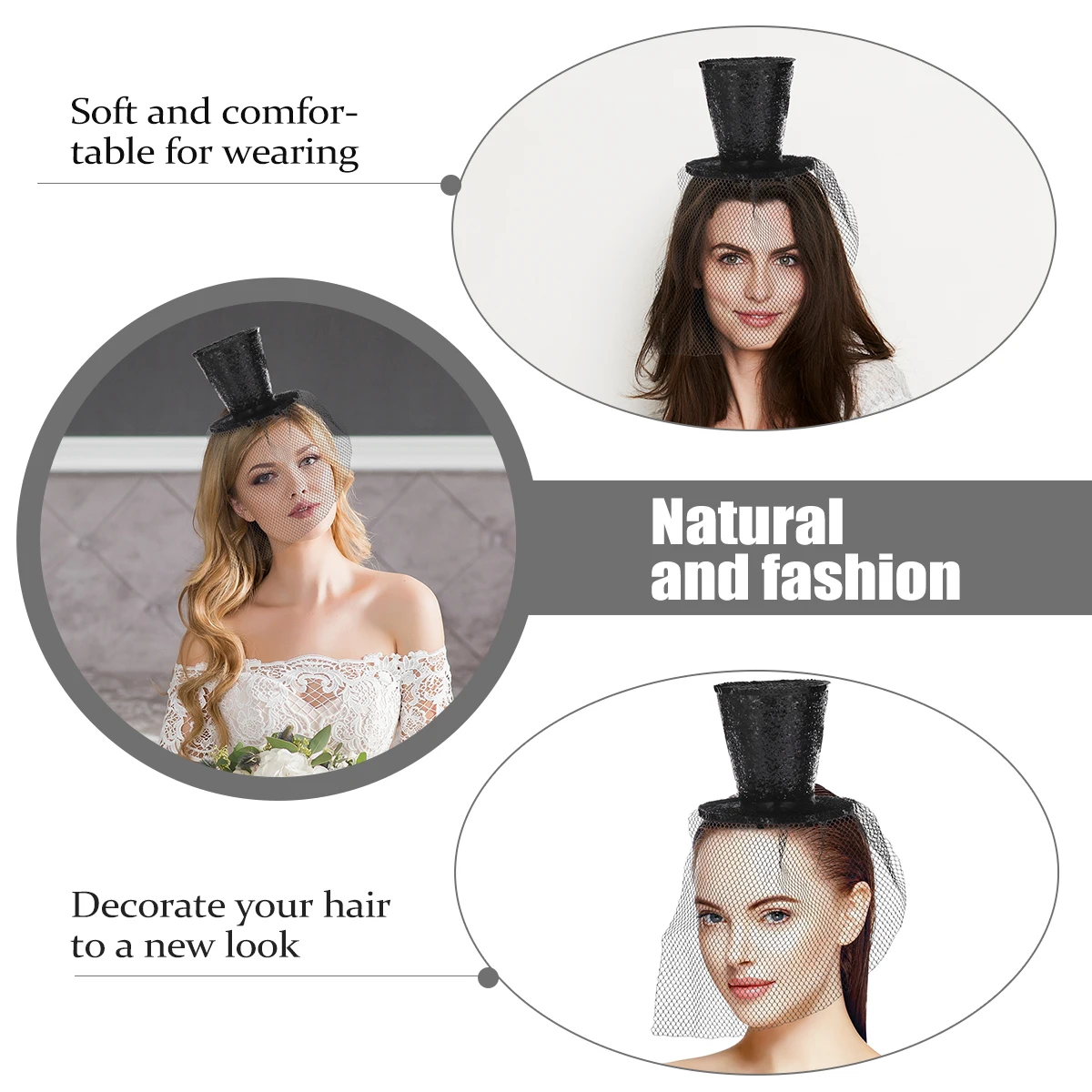 

Veil Headband Retro Net Hat Wedding Hair Band Party Headdress Performance Fabric Banquet Travel Dancing Easy Match Outfits