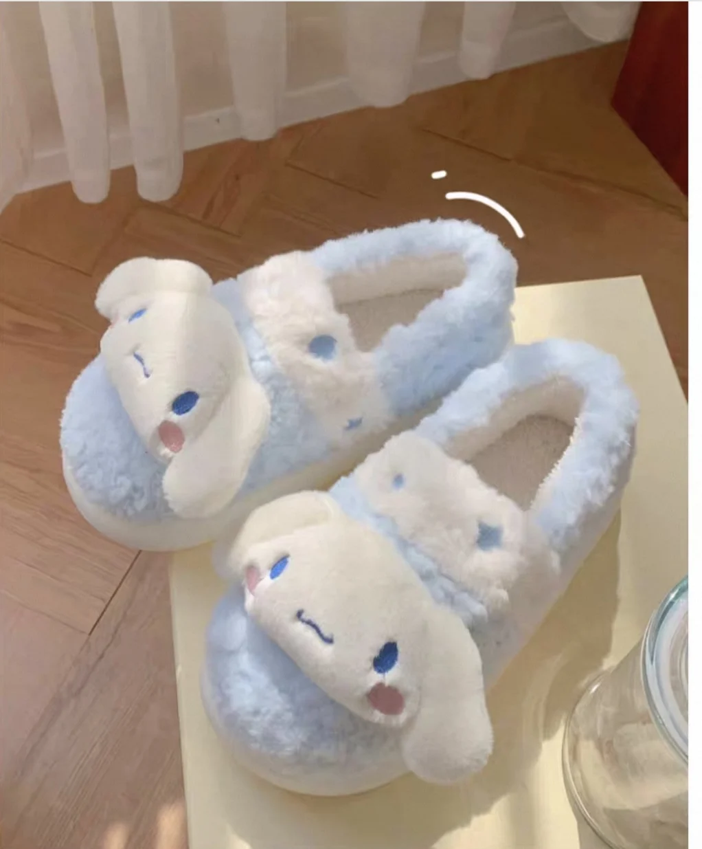 Sanrio Cinnamoroll Herfst Binnen Winter Warme Pluche Huispantoffels Kerstcadeau Halloween Party Pantoffels Lolita Schattige Huis Schoenen