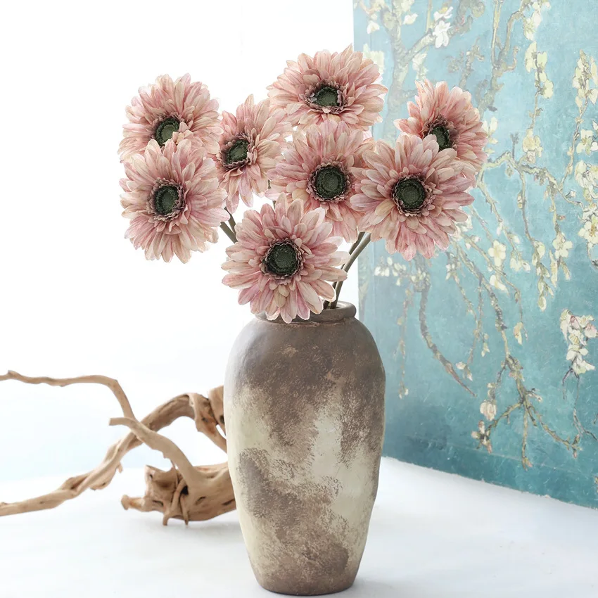 10 Stück 3D-gedruckte Herbst-Gerbera Kunstblumen für Heimdekoration, Seidenblumen, Sonnenblumen, Hochzeitssträuße, Geburtstagsfeiern, Blumendekoration – Detail 3